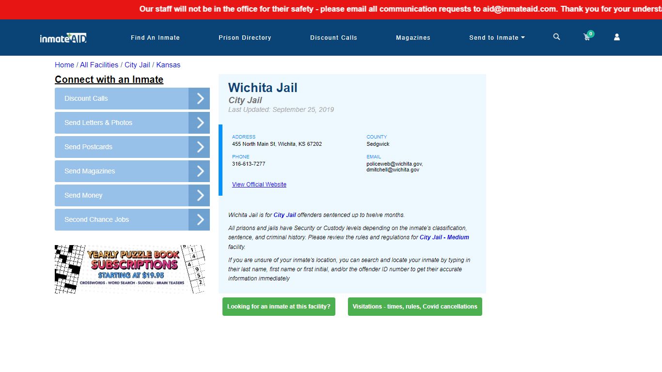 Wichita Jail | Inmate Locator